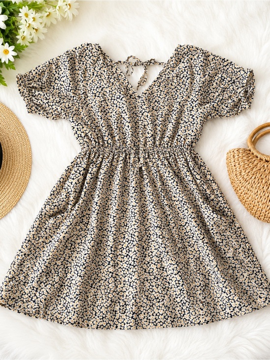 Staccato Dresses & Skirts - Staccato Floral Pocket Mini Dress Cottagecore Blue Cream M